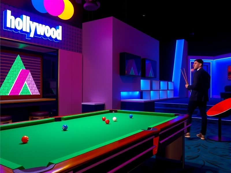 Group of people playing a lively party game around a table, laughing