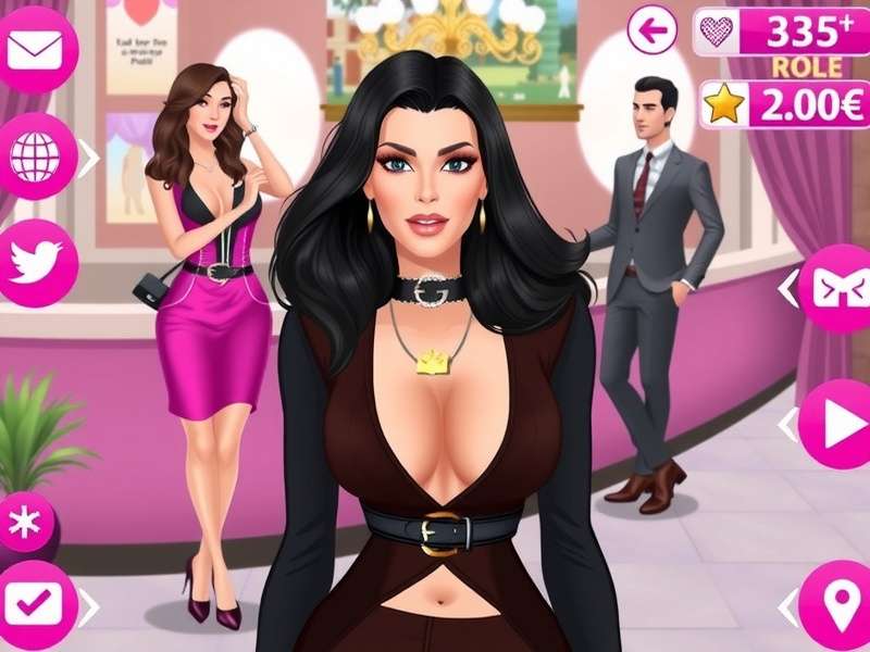 Step-by-step character creation process in Kim Kardashian Hollywood game