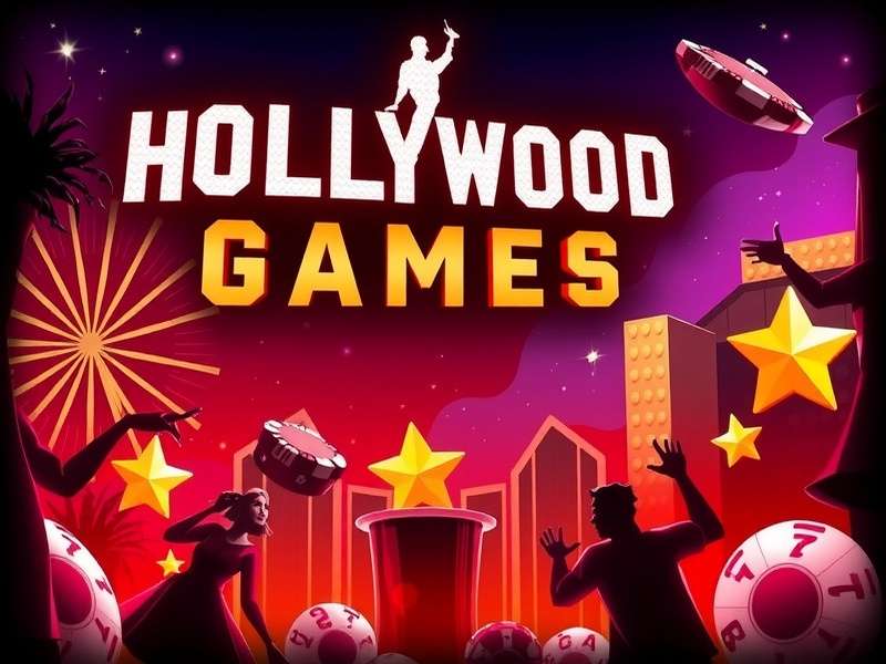 A person playing a Hollywood-themed game on a tablet with German language interface and subtitles