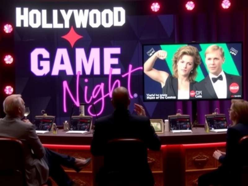Cast of Hollywood Game Night Season 6 Episode 8 playing a lively game