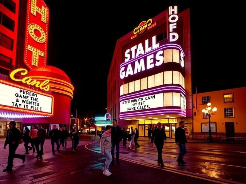 Hollywood Game interface showing character customization and movie sets