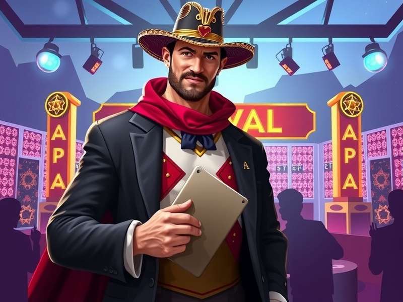 A vibrant collage of Hollywood-themed online game interfaces on multiple screens