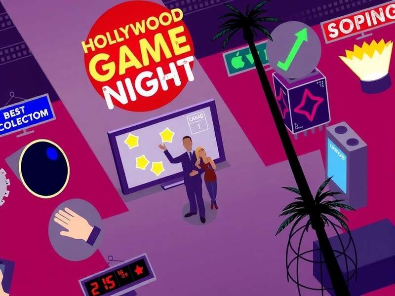Hollywood Game Night studio set with celebrity contestants