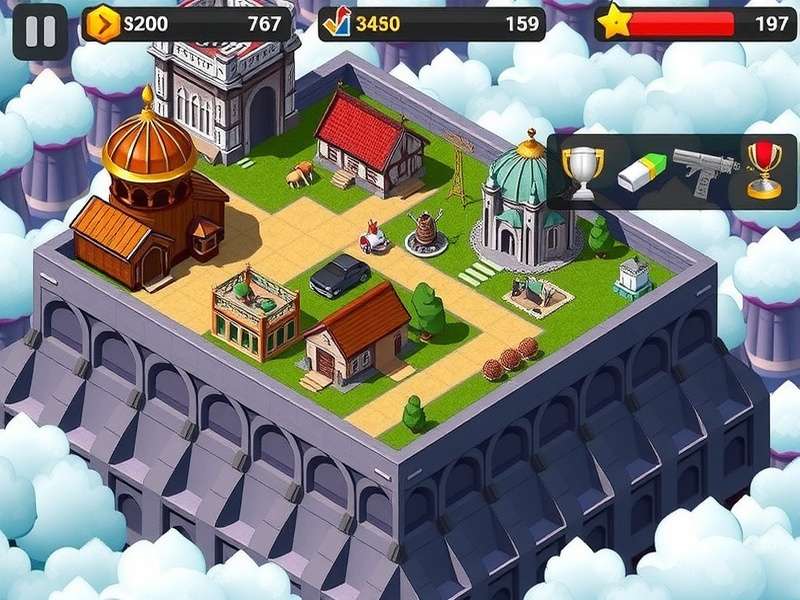 Gold Tower Defence gameplay screenshot showing intricate tower placements and enemy waves