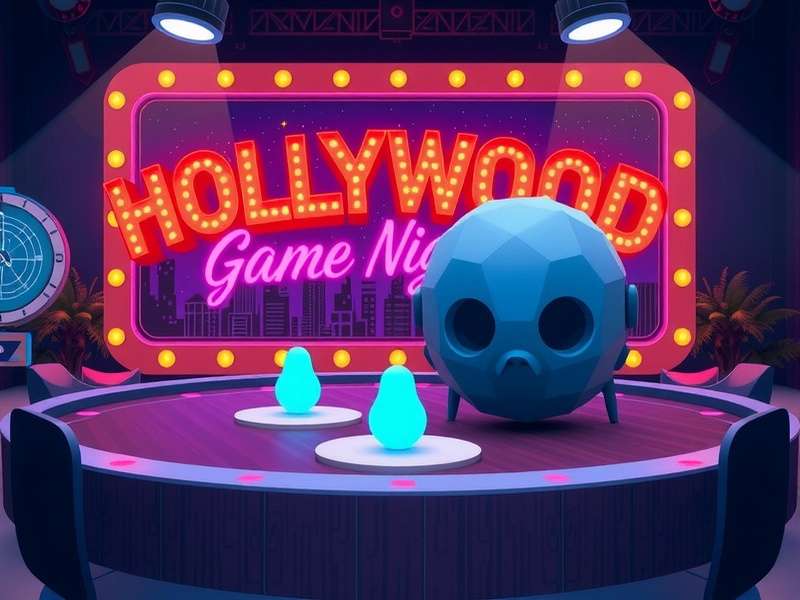 Two teams of celebrities competing in a Hollywood Game Night challenge