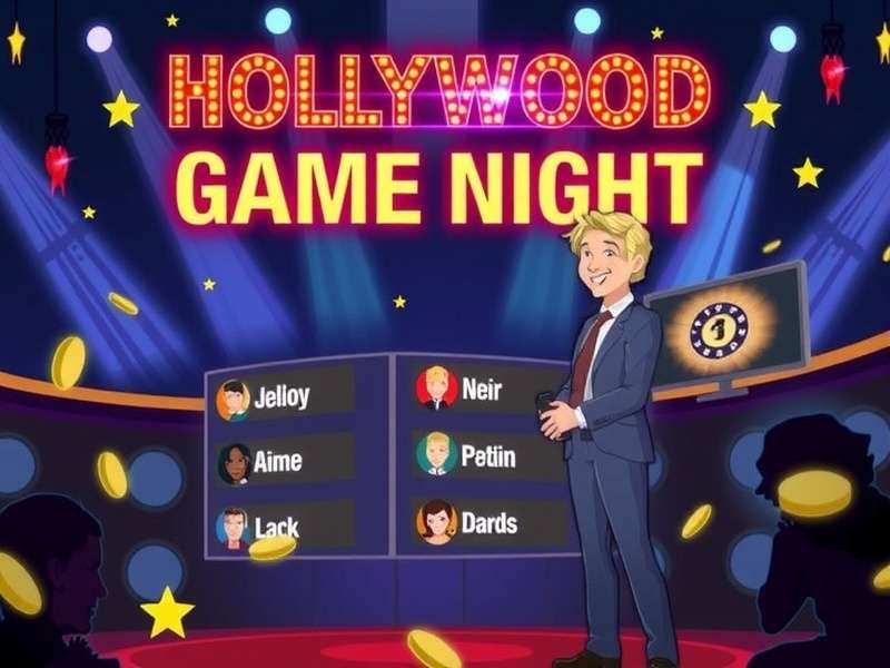 Contestants playing Celebrity Name Game on Hollywood Game Night set