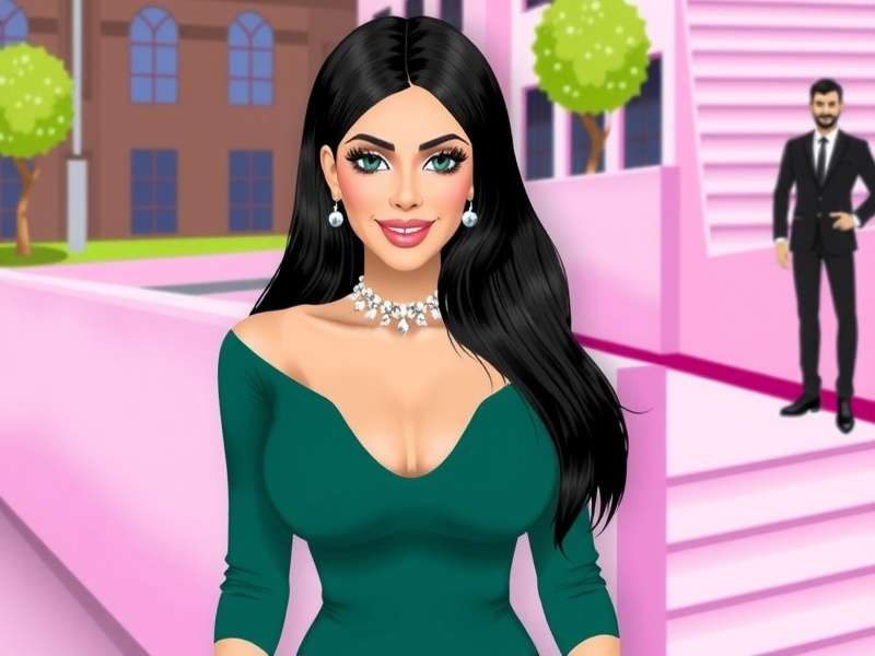 Kim Kardashian Hollywood gameplay showing character customization and event screen
