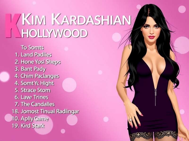 Kim Kardashian Hollywood Game music playlist visual with headphones and phone