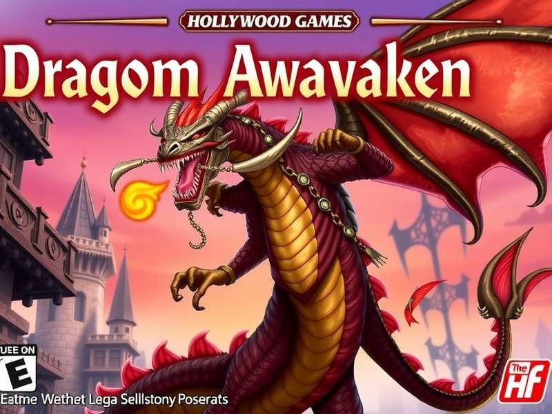 Hollywood Games Dragon Awaken Mini gameplay screenshot showing epic dragon battle