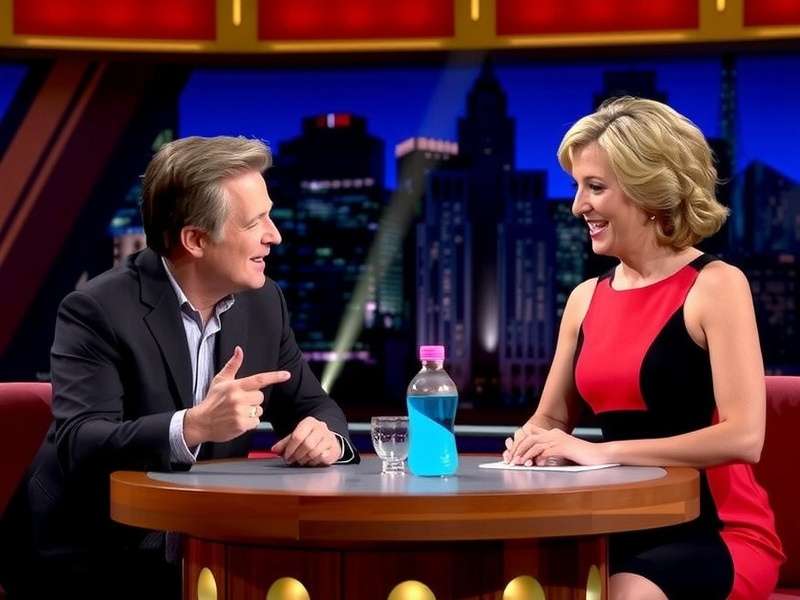 Jane Lynch hosting Hollywood Game Night with celebrities laughing