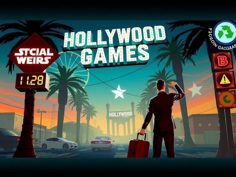 Hollywood movie set with gaming controllers